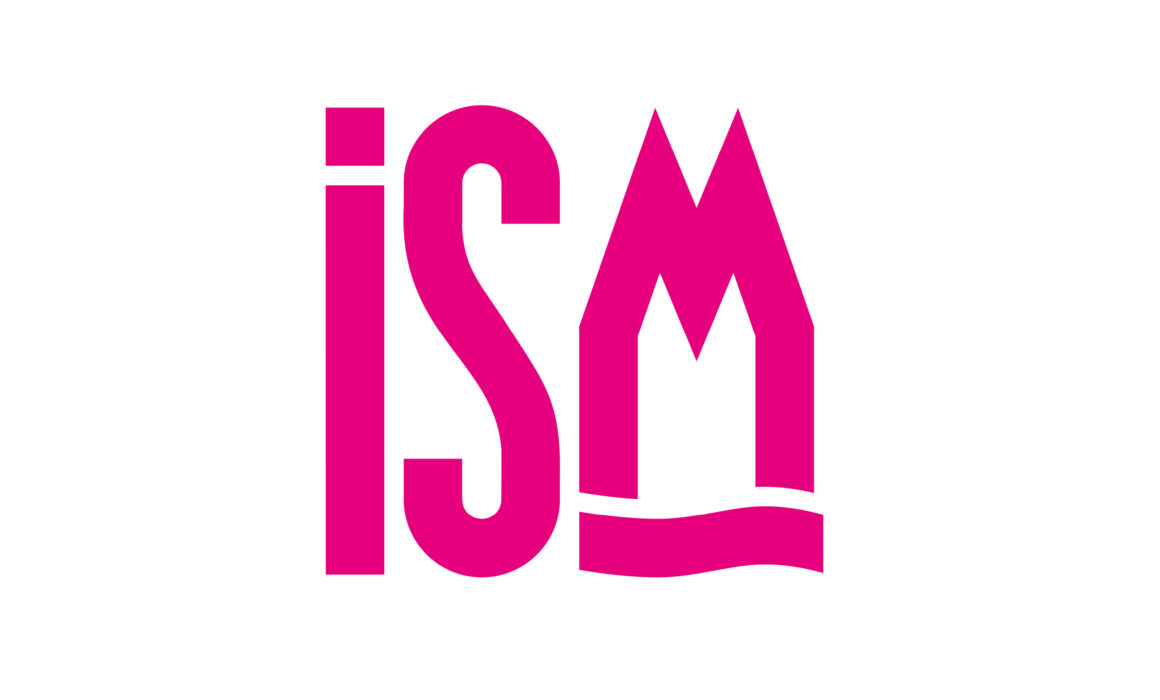Pink Logo of the ISM Ingredients Trade Fair, spelling iSM.